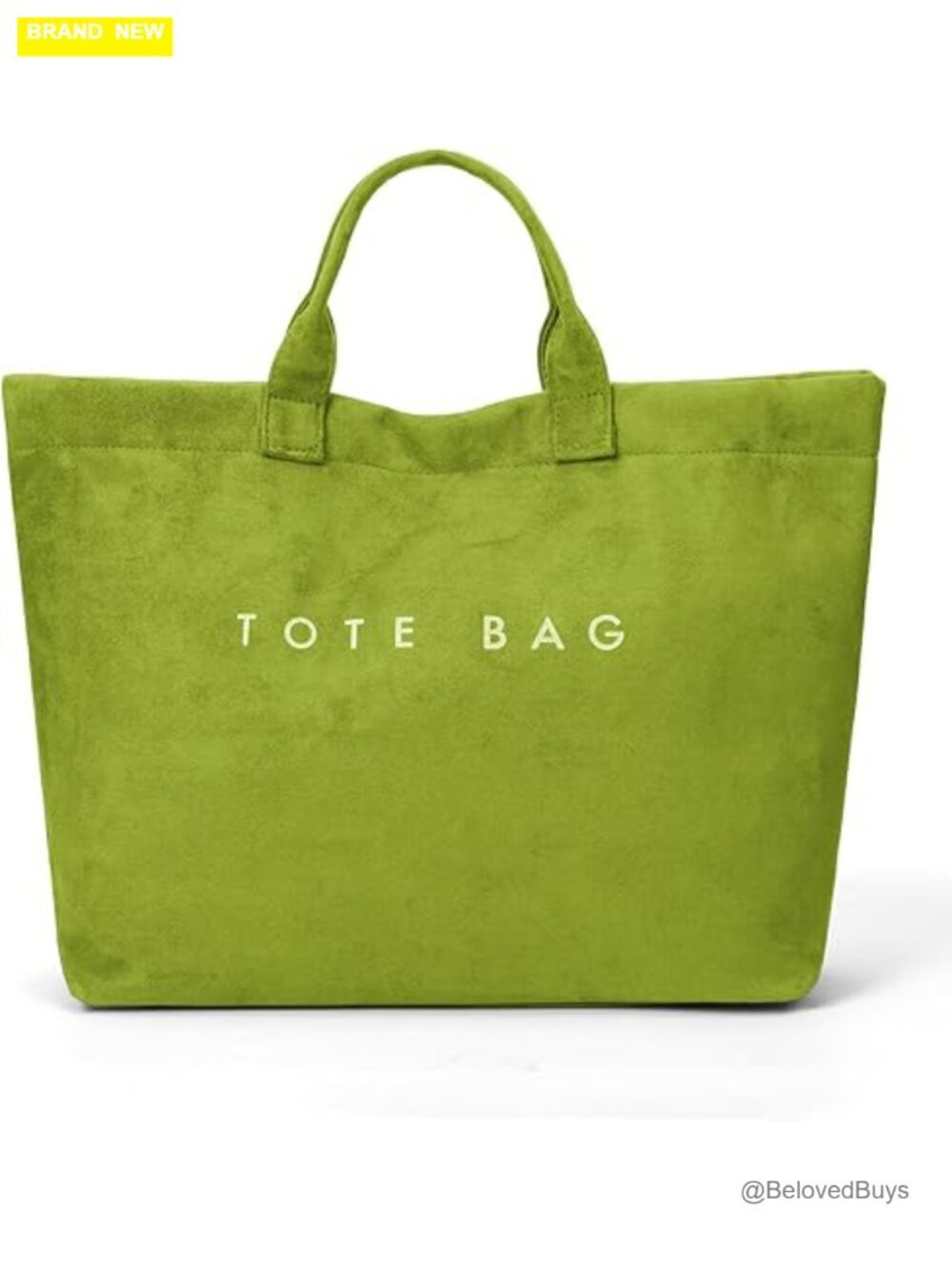 Large Suede Tote Bag for Work Travel Hobo Handbag Letter Print Soft Shoulder Bag